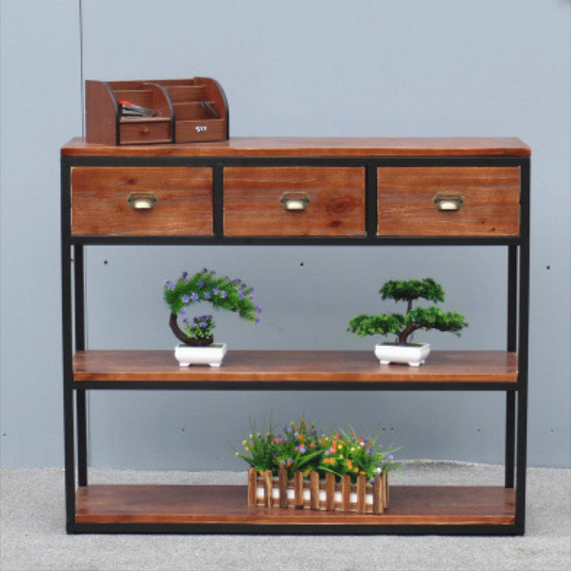 Contemporary Metal and Wood Book Shelf Open Home Shelf Bookcase with Shelves