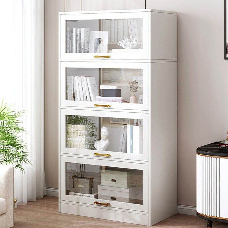 Modern Engineered Wood Shelf Bookcase Floor Closed Back Home Book Shelf with Doors