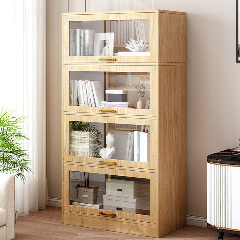 Modern Engineered Wood Shelf Bookcase Floor Closed Back Home Book Shelf with Doors