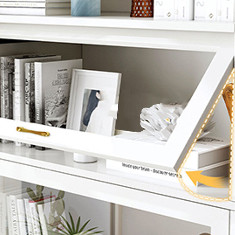 Modern Engineered Wood Shelf Bookcase Floor Closed Back Home Book Shelf with Doors