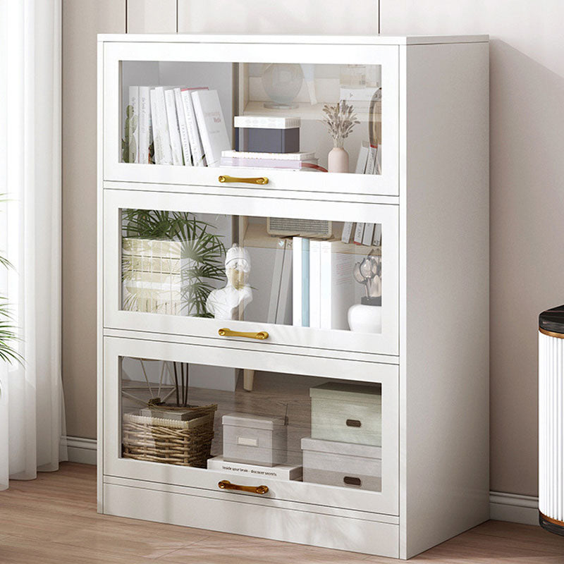 Modern Engineered Wood Shelf Bookcase Floor Closed Back Home Book Shelf with Doors