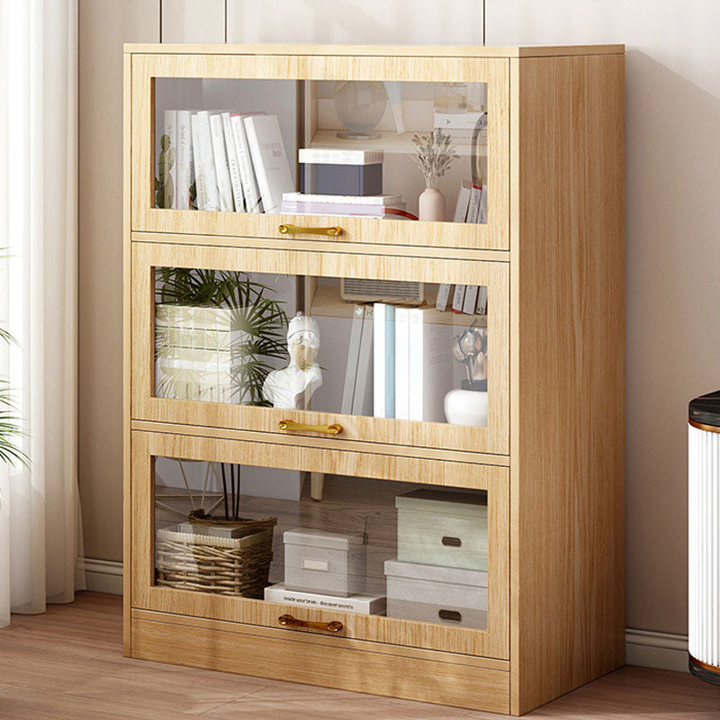 Modern Engineered Wood Shelf Bookcase Floor Closed Back Home Book Shelf with Doors