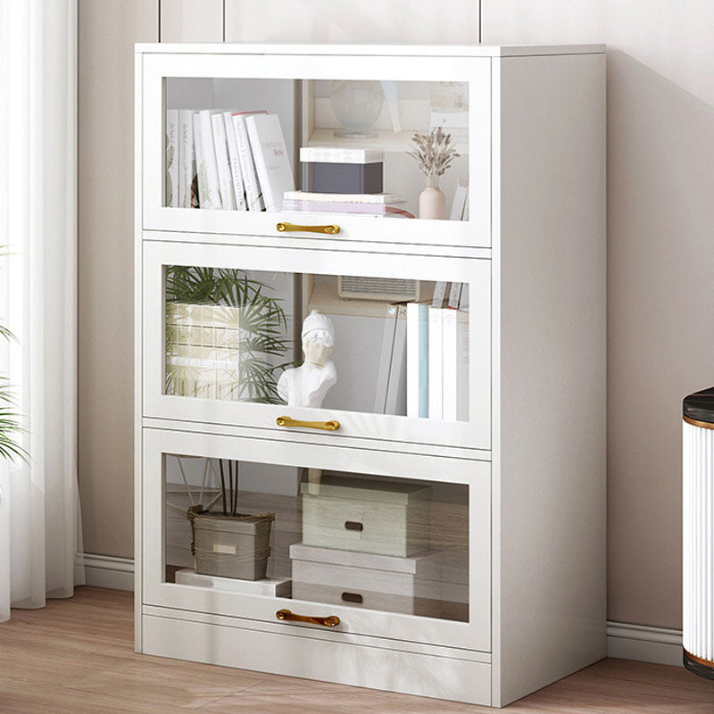 Modern Engineered Wood Shelf Bookcase Floor Closed Back Home Book Shelf with Doors