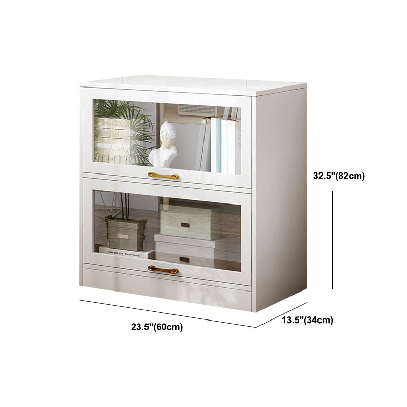 Modern Engineered Wood Shelf Bookcase Floor Closed Back Home Book Shelf with Doors