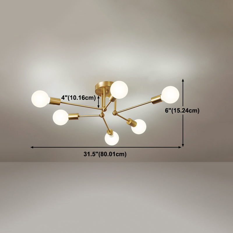 Modern Metallic Ceiling Light Flush Mount Lighting for Hallway Home
