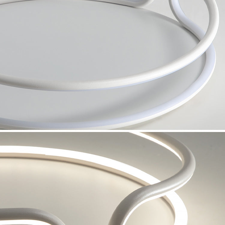 Circle Ceiling Mounted Light Modern Style Metal LED White Ceiling Light Fixture