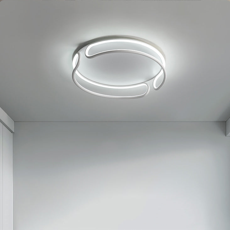 Circle Ceiling Mounted Light Modern Style Metal LED White Ceiling Light Fixture