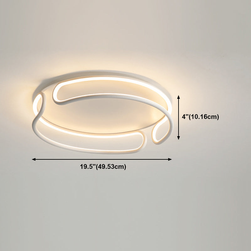 Circle Ceiling Mounted Light Modern Style Metal LED White Ceiling Light Fixture