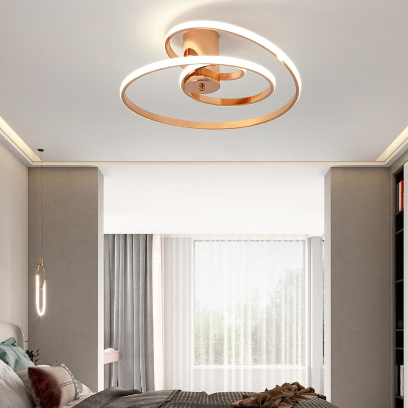 Nordic Linear Ceiling Light Aluminum Gold LED Flush Mount Light for Living Room