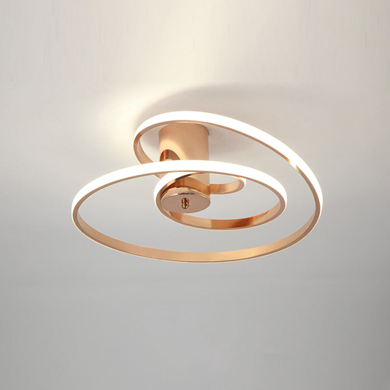 Nordic Linear Ceiling Light Aluminum Gold LED Flush Mount Light for Living Room