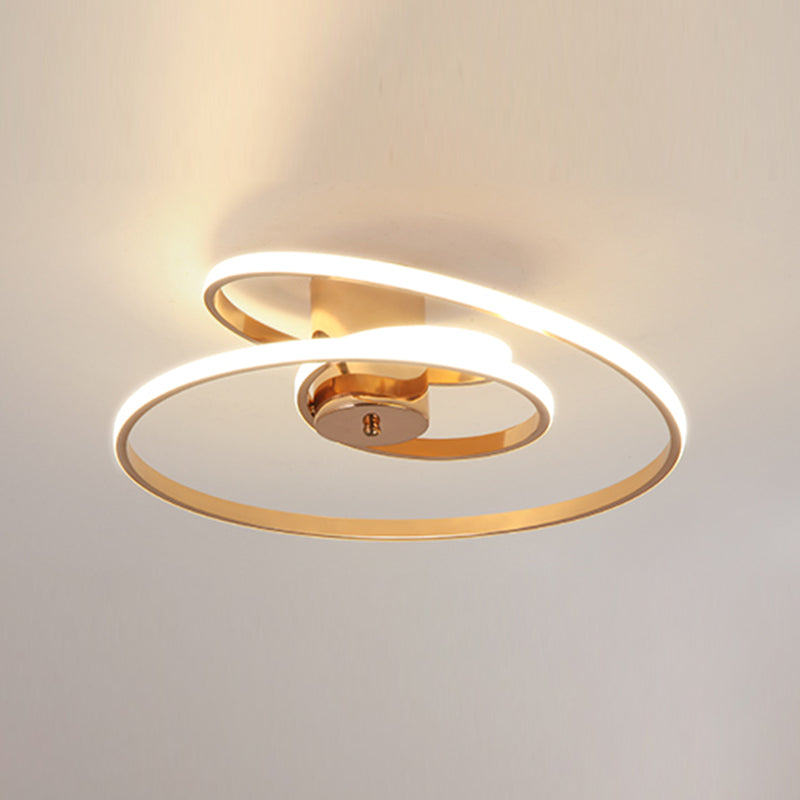 Nordic Linear Ceiling Light Aluminum Gold LED Flush Mount Light for Living Room