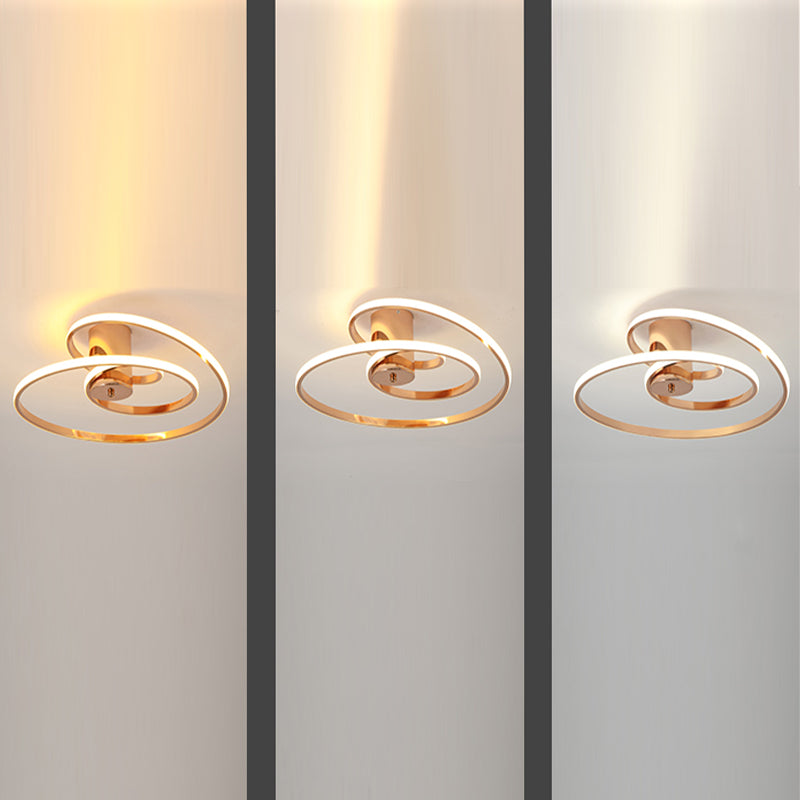 Nordic Linear Ceiling Light Aluminum Gold LED Flush Mount Light for Living Room