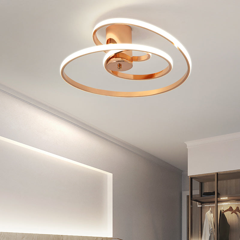 Nordic Linear Ceiling Light Aluminum Gold LED Flush Mount Light for Living Room