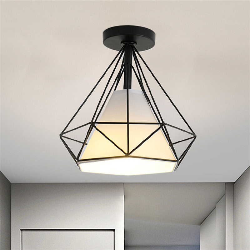 Industrial Style Geometry Shape Ceiling Light Metal 1 Light Ceiling Light for Restaurant