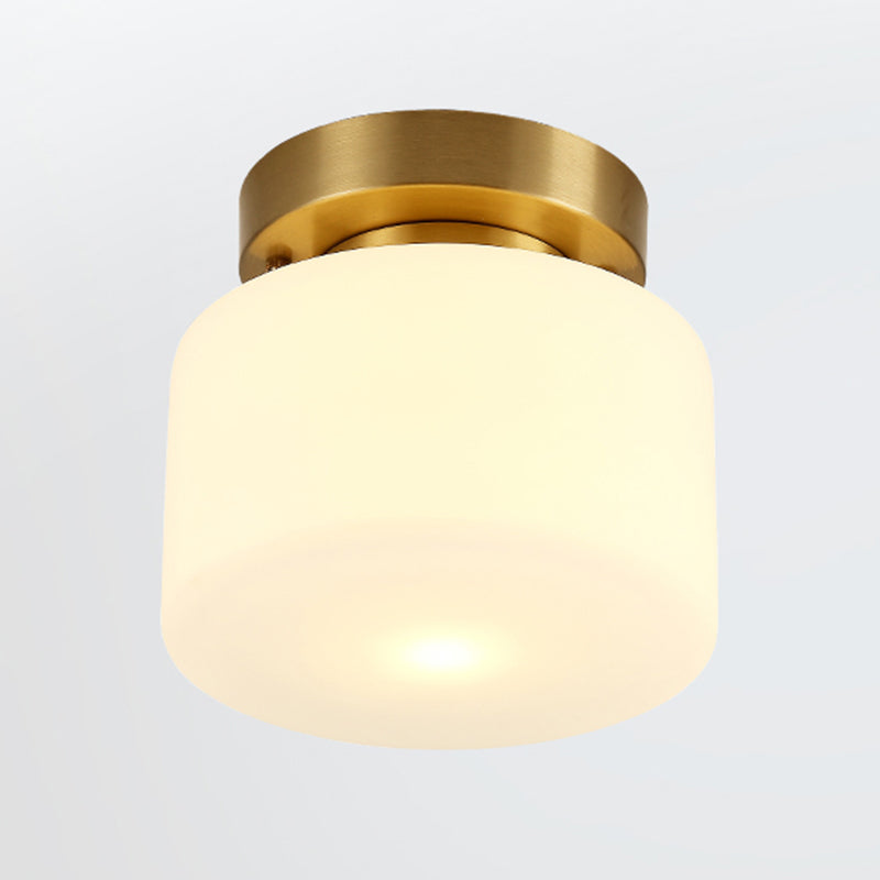 Modern Style Cylindrical Shape Ceiling Light Glass 1 Light Ceiling Light for Restaurant