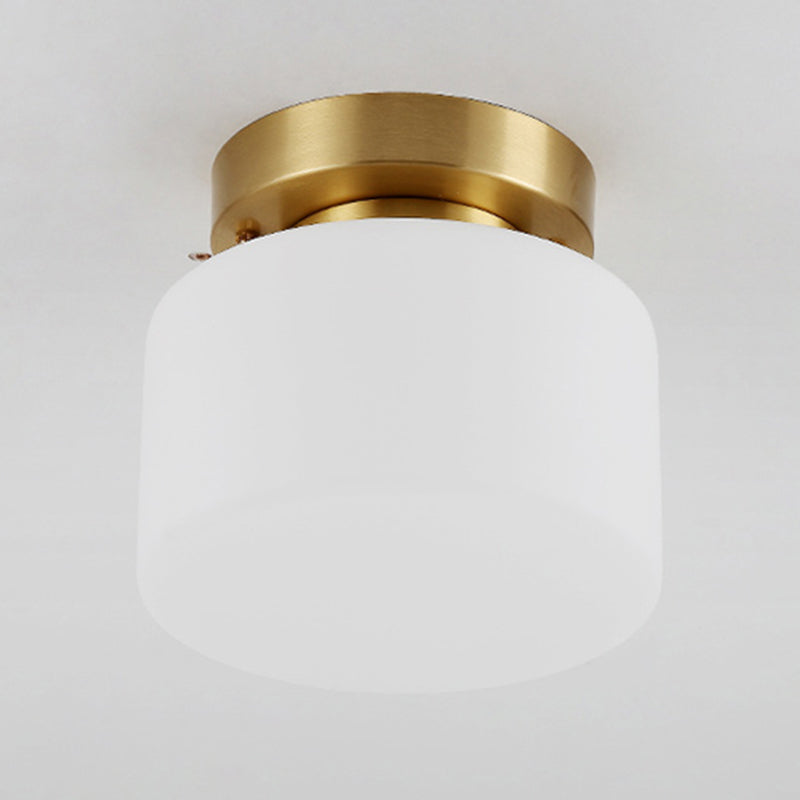Modern Style Cylindrical Shape Ceiling Light Glass 1 Light Ceiling Light for Restaurant