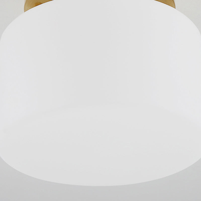 Modern Style Cylindrical Shape Ceiling Light Glass 1 Light Ceiling Light for Restaurant