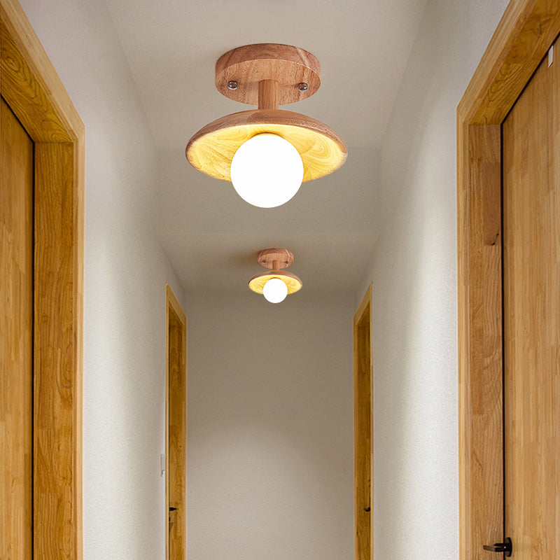 Shaded Ceiling Mounted Fixture Modern Style Beige Ceiling Light Fixture
