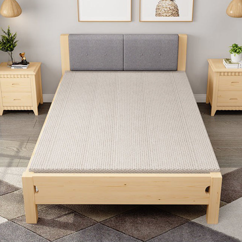 Scandinavian Wood Folding Bed Upholstered Bed Frame with Headboard