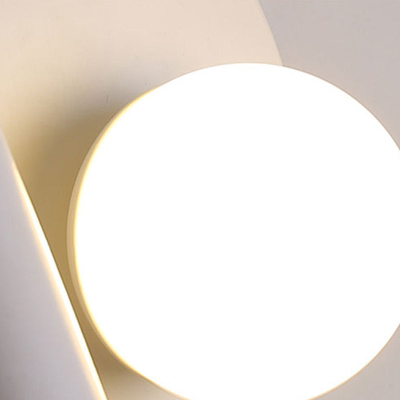 Metal Round Shade Flush Ceiling Light Industrial 2 Lights Ceiling Light Fixture in White