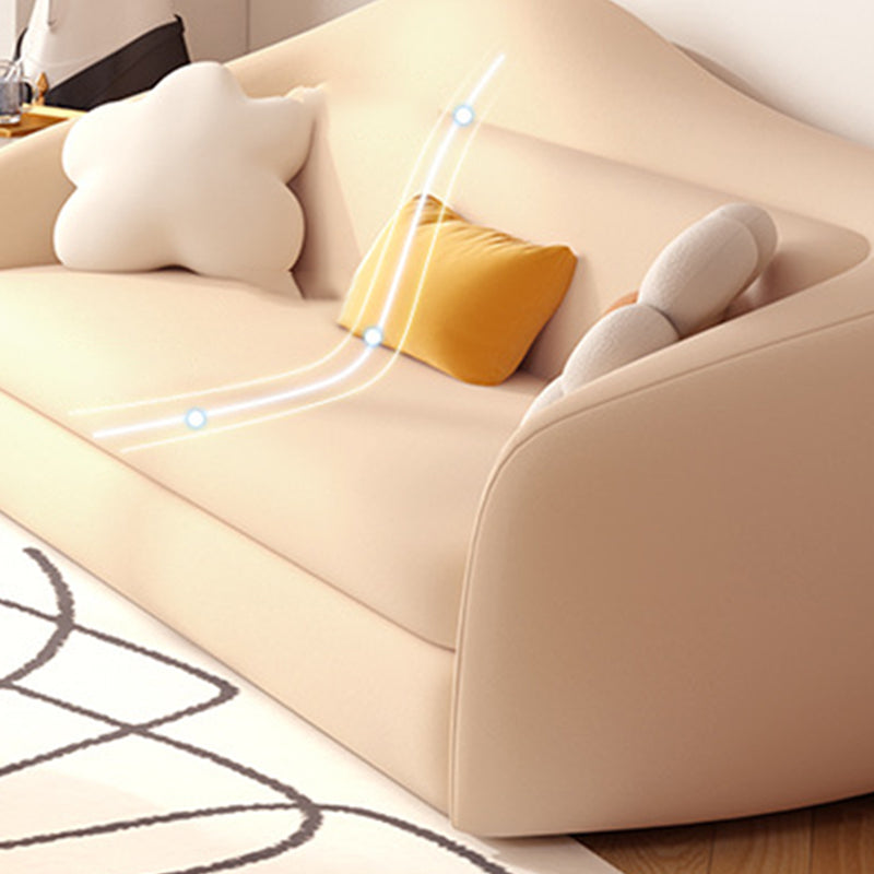 Faux Leather Sofa 37.40" W Convertible Sofa Bed in White for Living Room