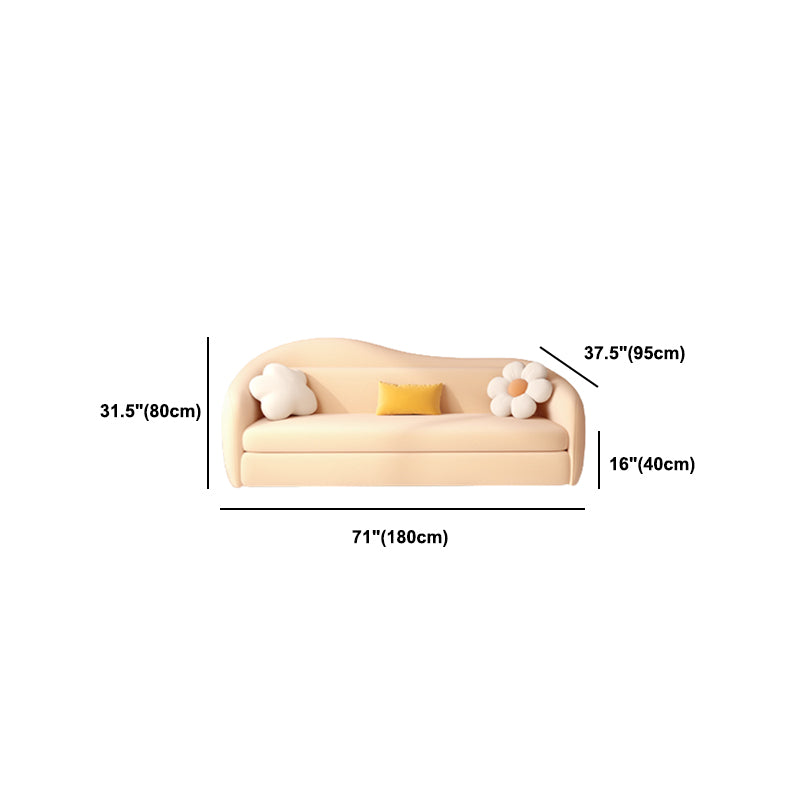 Faux Leather Sofa 37.40" W Convertible Sofa Bed in White for Living Room