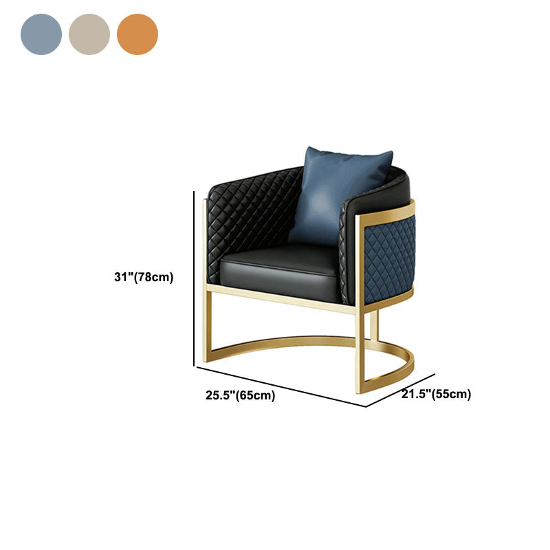 Faux Leather Sofa Modern Tuxedo Arm Sofa with Tight Back Water Resistant