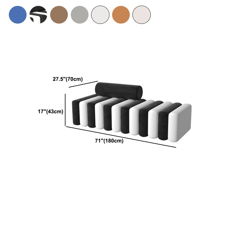 Velvet Standard Sofa Armless Tight Back Sofa for Living Room