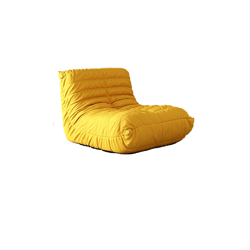 Modern Sewn Pillow Back Settee in Beige/Orange Stain Resistant Sofa