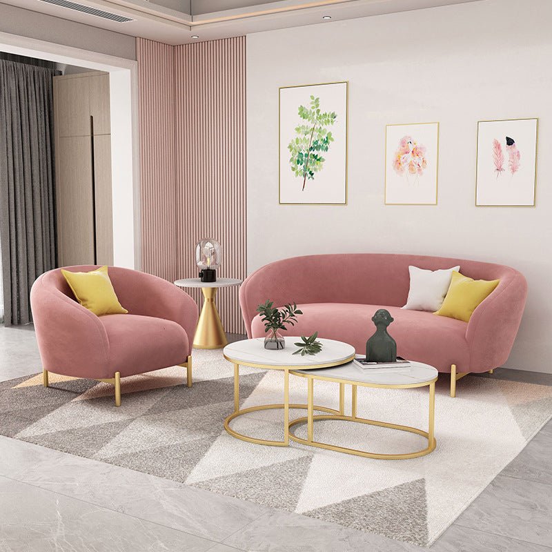 Velvet Tuxedo Arm 29.52" Wide Contemporary Sofa for Living Room