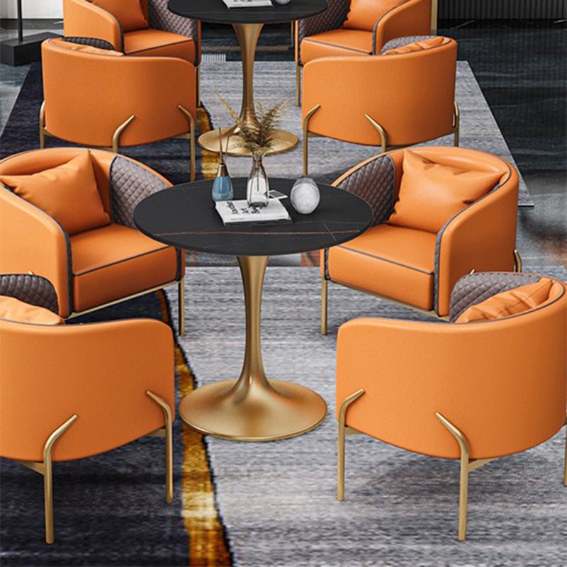 Modern 22.83" Wide Sofa Faux Leather Tuxedo Arm Sofa for Living Room