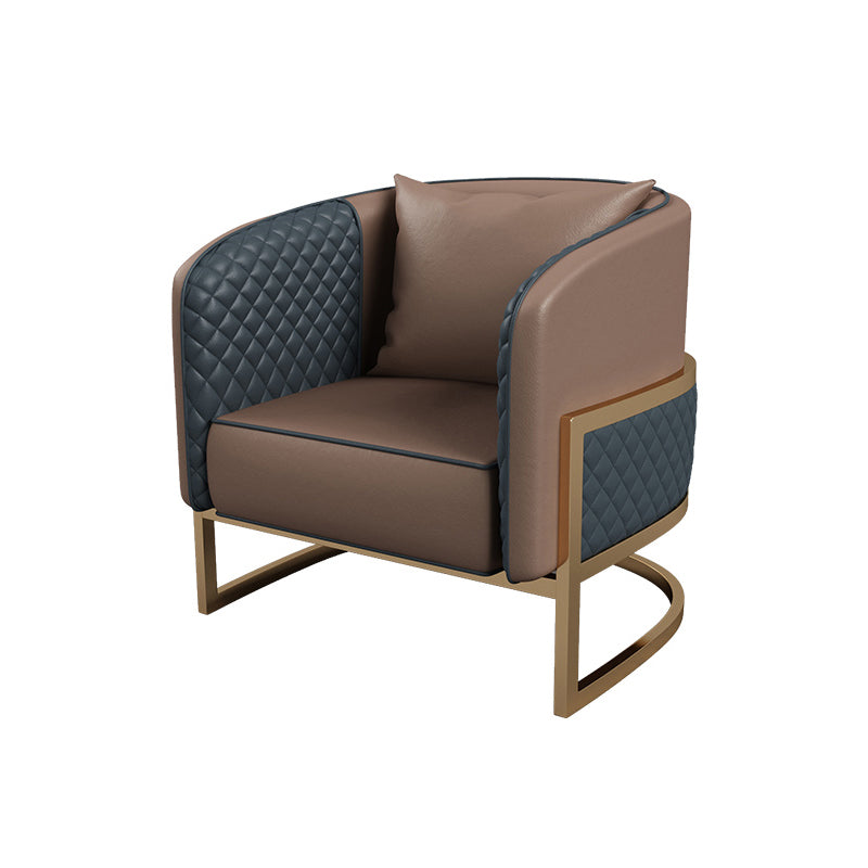 27.55" Wide Faux Leather Sofa Modern Tuxedo Arm Sofa with Tight Back