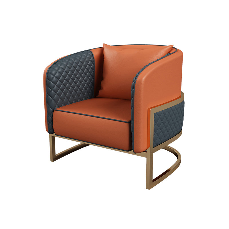 27.55" Wide Faux Leather Sofa Modern Tuxedo Arm Sofa with Tight Back