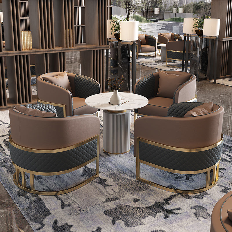 27.55" Wide Faux Leather Sofa Modern Tuxedo Arm Sofa with Tight Back