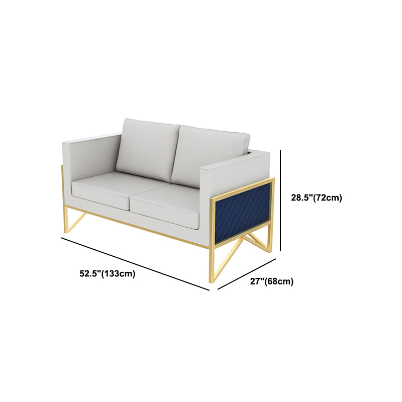 Genuine Leather Tuxedo Arm Sofa 26.77" Wide Modern Standard Sofa