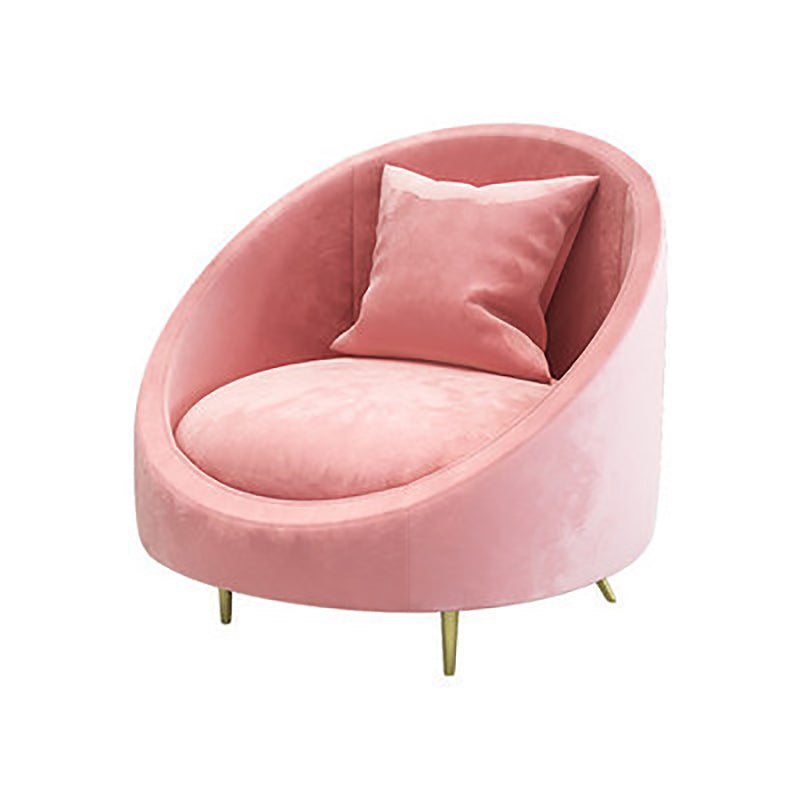 Velvet Curved Sofa Contemporary Sloped Arm Sofa for Living Room