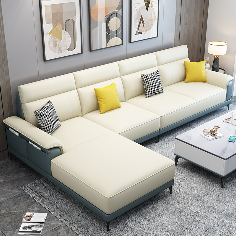 Storage Sectional with Cushion Back and Pillow Top Arm for Living Roo