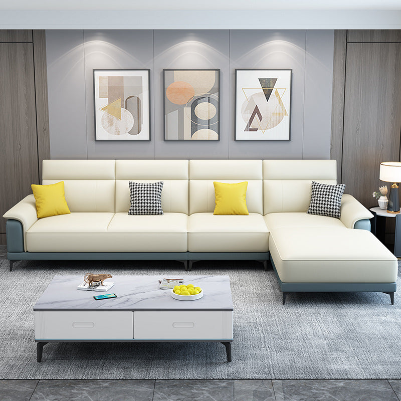 Storage Sectional with Cushion Back and Pillow Top Arm for Living Roo