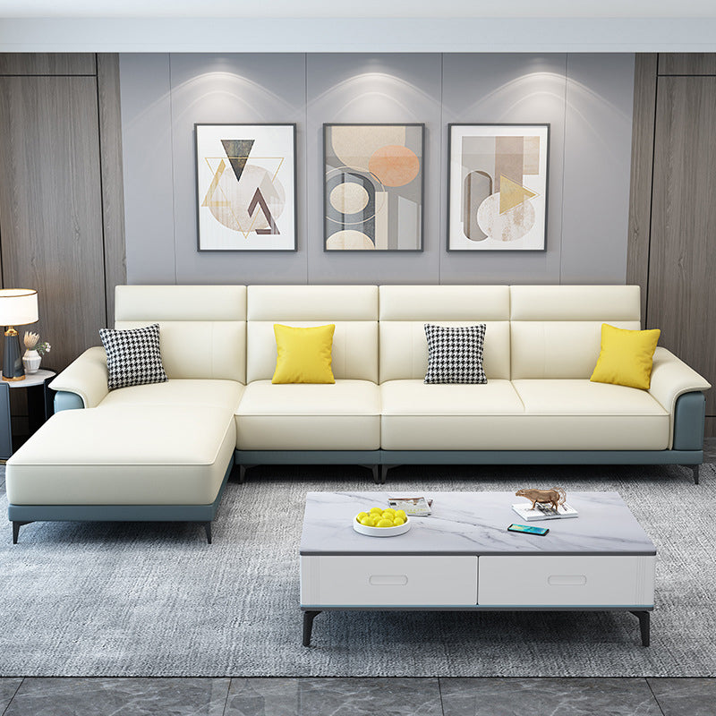 Storage Sectional with Cushion Back and Pillow Top Arm for Living Roo