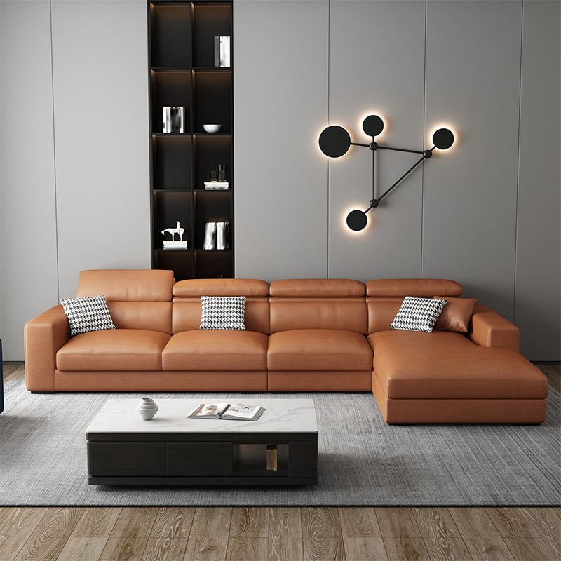 L-Shape Sectional Cushion Back Adjustable Head Pillow Sectional