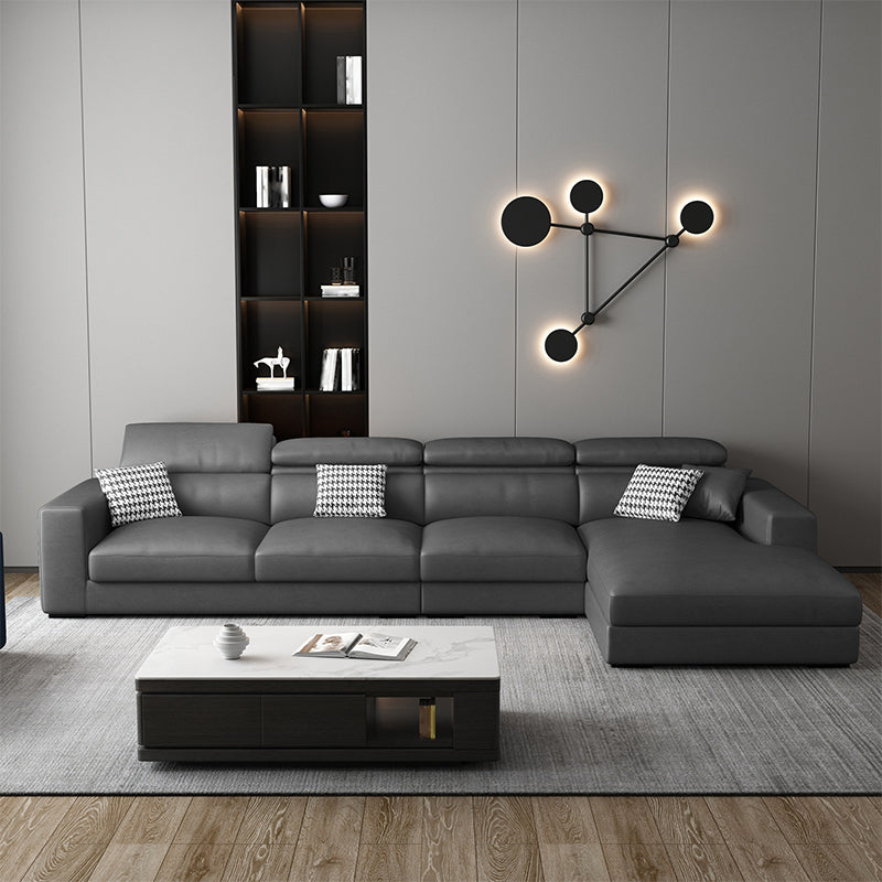 L-Shape Sectional Cushion Back Adjustable Head Pillow Sectional