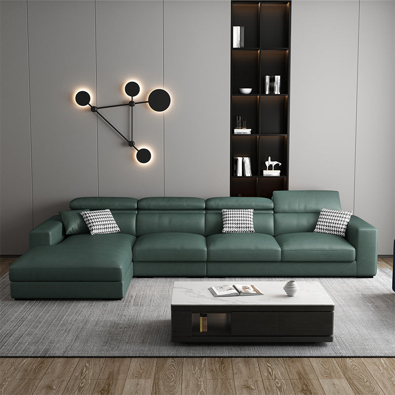 L-Shape Sectional Cushion Back Adjustable Head Pillow Sectional