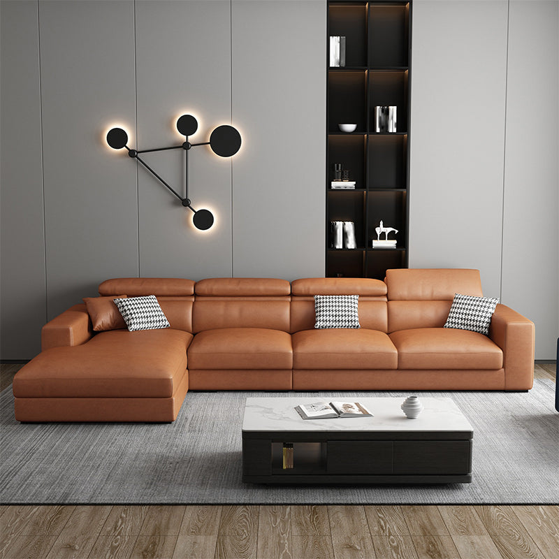 L-Shape Sectional Cushion Back Adjustable Head Pillow Sectional