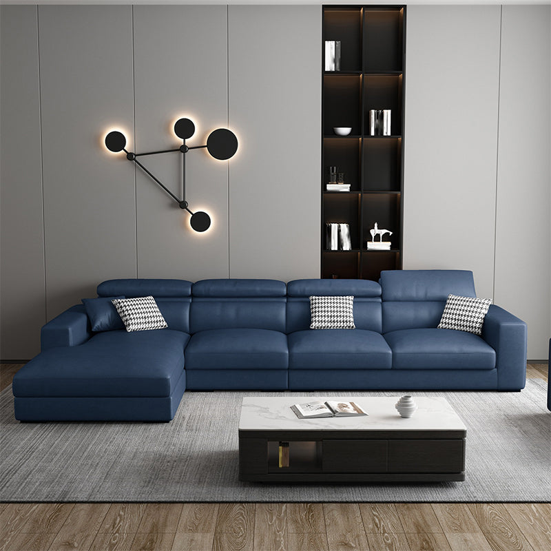 L-Shape Sectional Cushion Back Adjustable Head Pillow Sectional