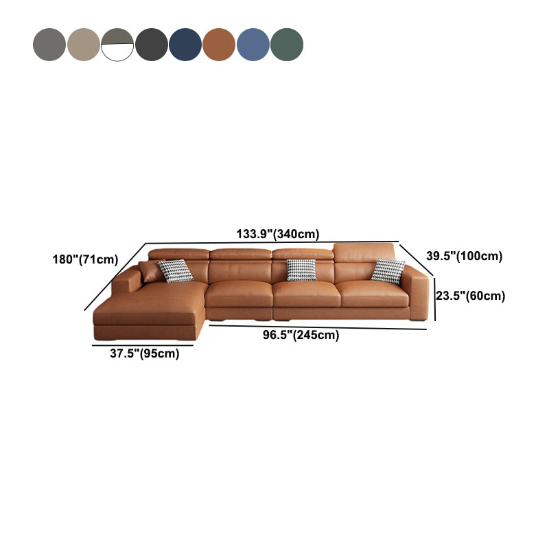 L-Shape Sectional Cushion Back Adjustable Head Pillow Sectional