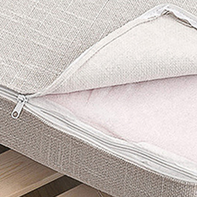 Contemporary Linen Sectional Pillow Top Arm Sectional with Storage