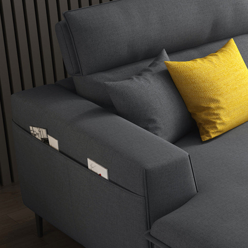 Linen Contemporary Cushions Sofa & Chaise Cushion Back Square Arm Sofa