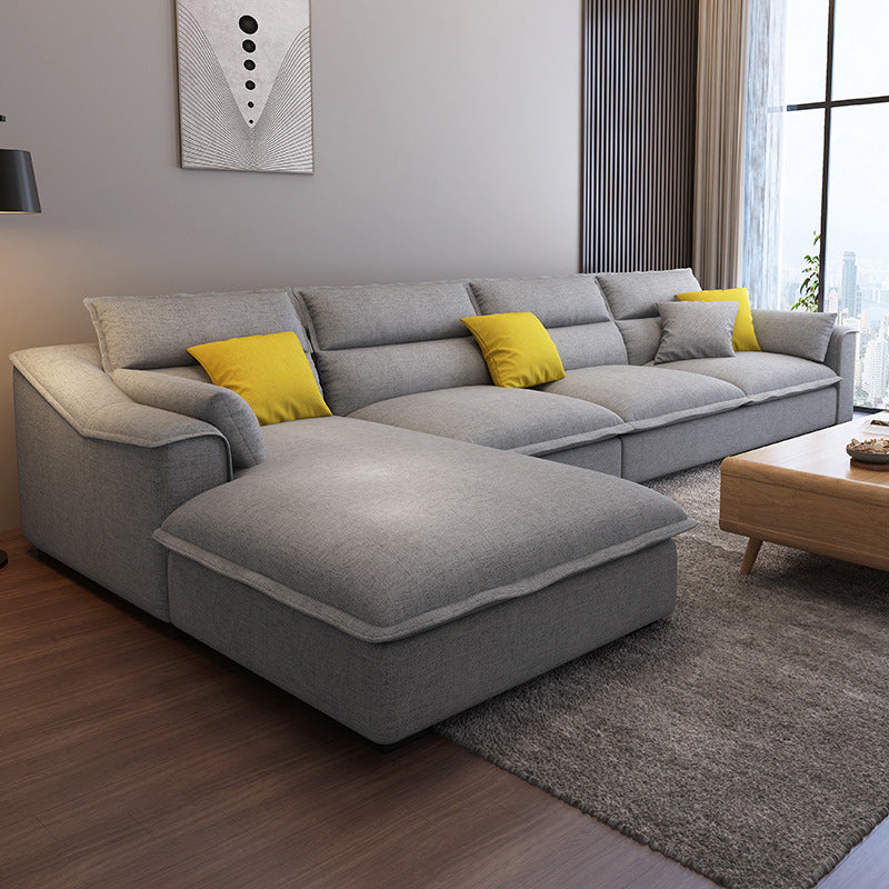 129.92" L Sectional with 4 Pillows Back and Sloped Arms for Living Room