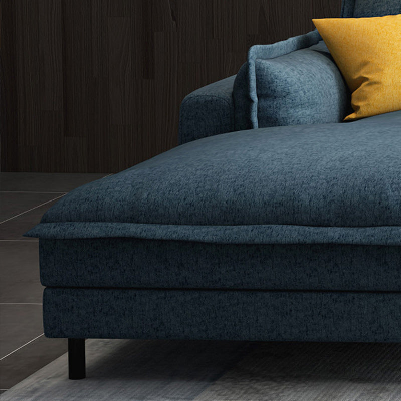 Modern Sectional with Pillow Back and Pillow Top Arms for 4 People in Blue