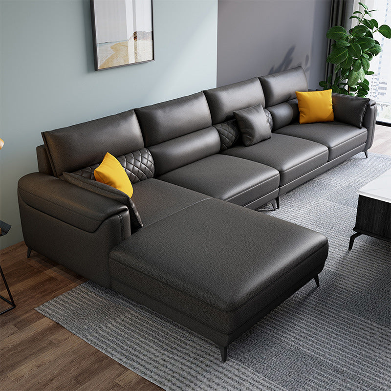 Faux leather Sectional Modern Stain-Resistant 4-Seater Sectional